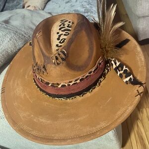Custom Wide Brimmed Leopard Print Hat